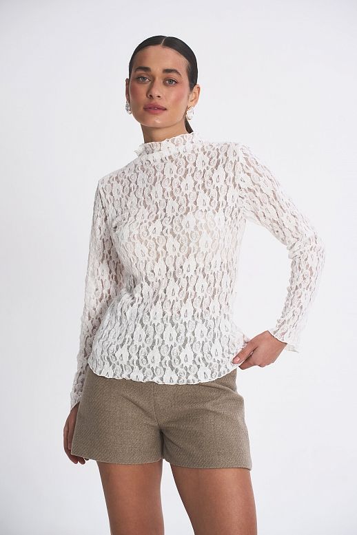 Spodenki wełniane w prążki beżowe