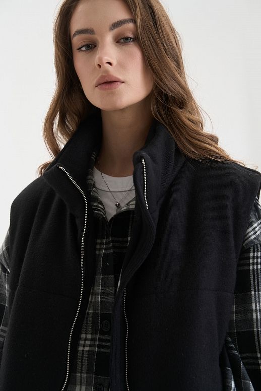 Dzianinowa kamizelka czarna - №2