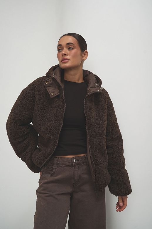 Kurtka Teddy czekoladowa