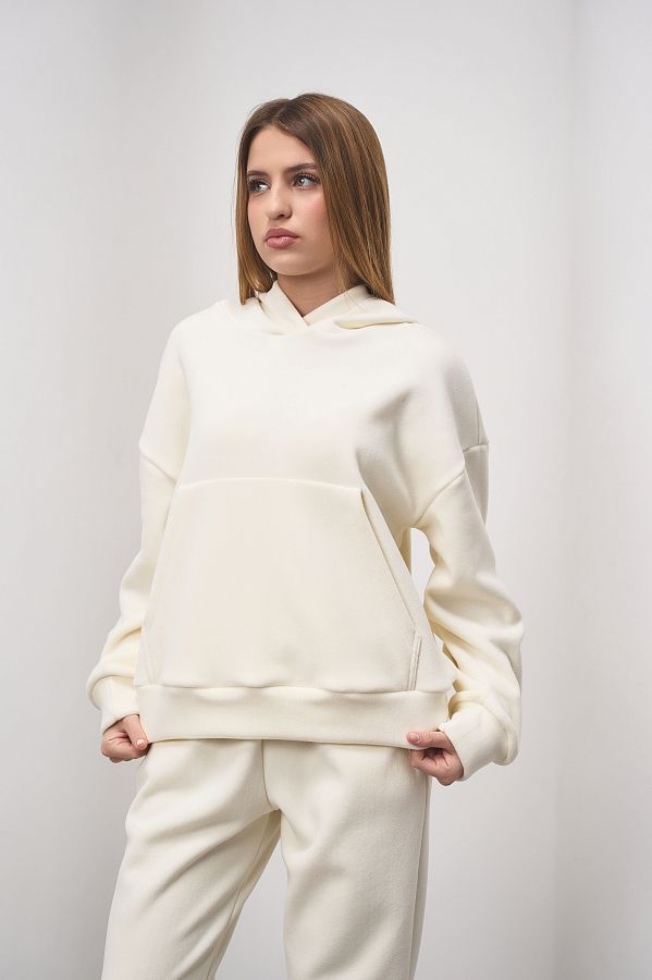 Polarowy garnitur bluza i spodnie mleczny garnitur19/13 #RU#  garnitur19/13 № 5