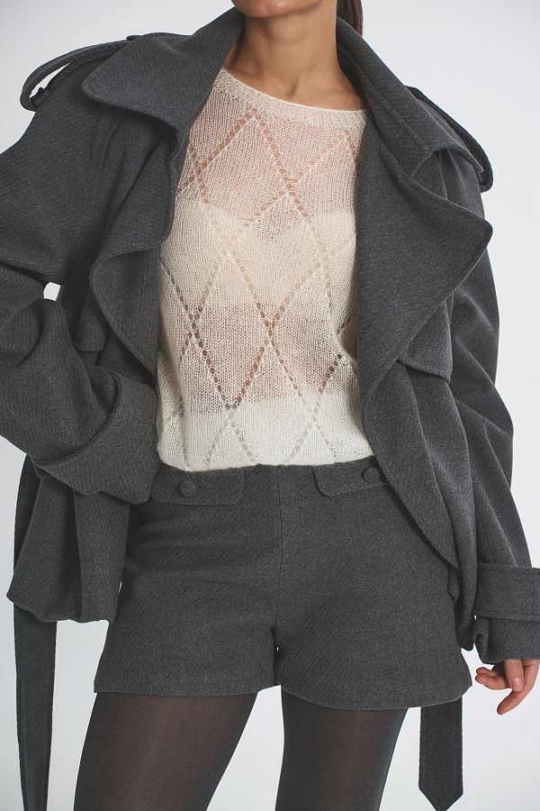 Spodenki wełniane w prążki szare spodenki28/04 #RU#  spodenki28/04 № 3