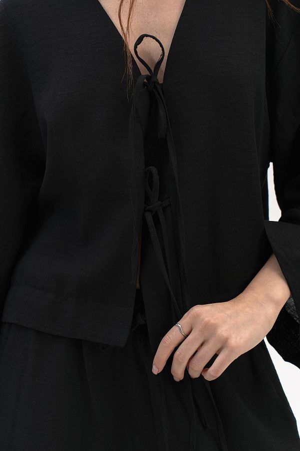 Lniany garnitur z koszulą oversize czarny stroj30/06 #RU#  stroj30/06 № 5