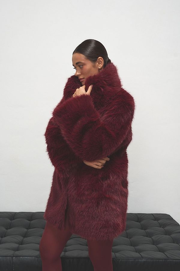 Eko-futro wydłużone bordowe futr12/16 № 3