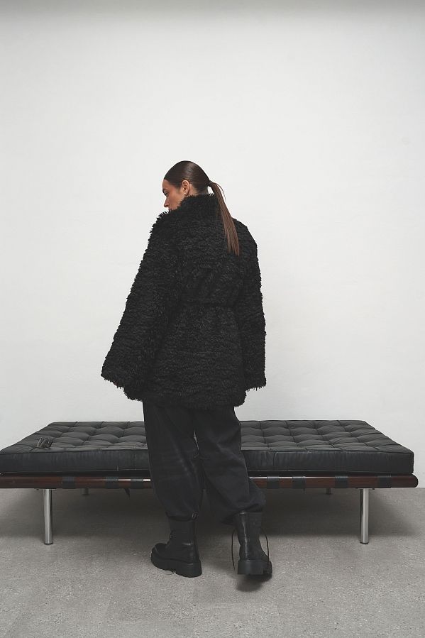 Futro wydłużone czarne 19421/2 № 3