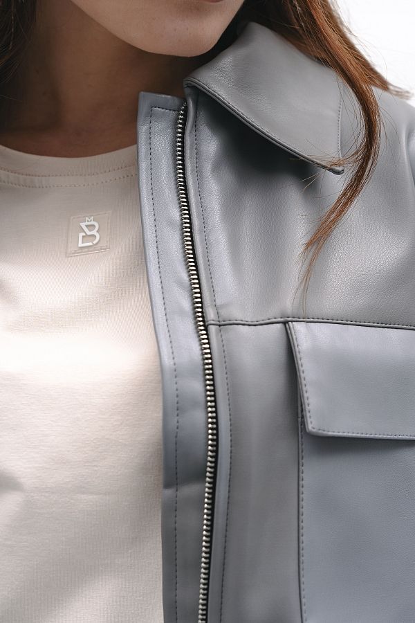 Kurtka z ekoskóry szara trenc11/11 #RU#  trenc11/11 № 4