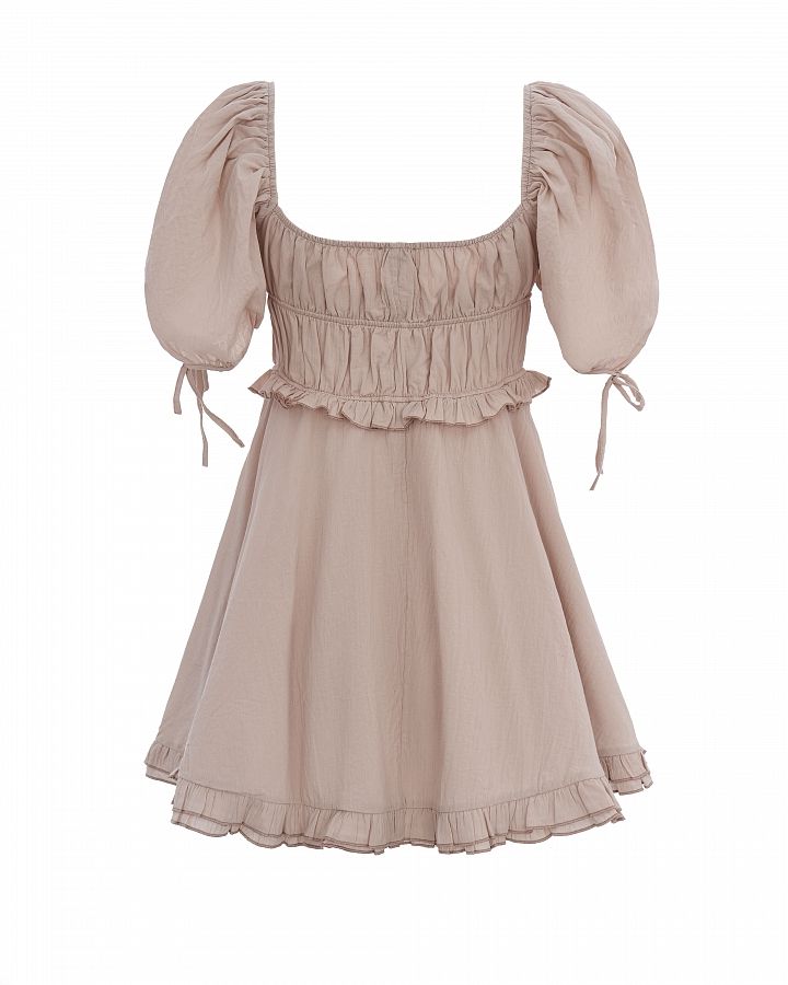 Sukienka z falbankami beżowa DR202401/2 № 7