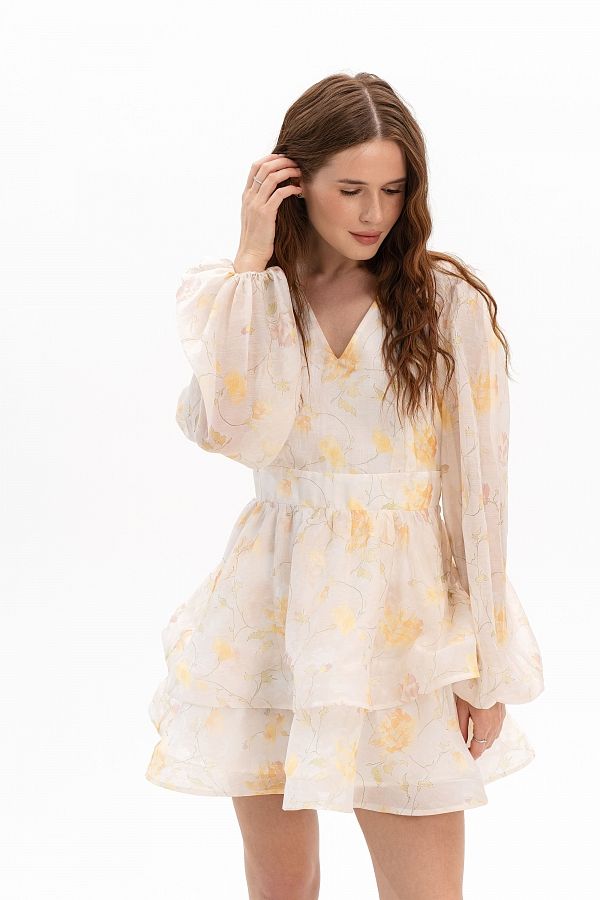 Sukienka z podwójną spódnicą z nadrukiem podw30/05 № 5