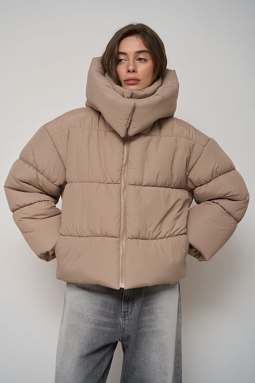 Kurtka przycięta z zamkiem kapucinowa - №2