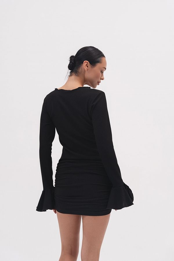 Mini sukienka dopasowana do sylwetki czarna dopas01/10 № 3