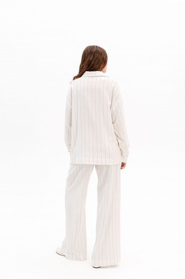 Lniana koszula z długim rękawem biała kosz30/07 #RU#  kosz30/07 № 2