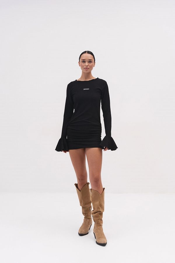 Mini sukienka dopasowana do sylwetki czarna dopas01/10 № 2