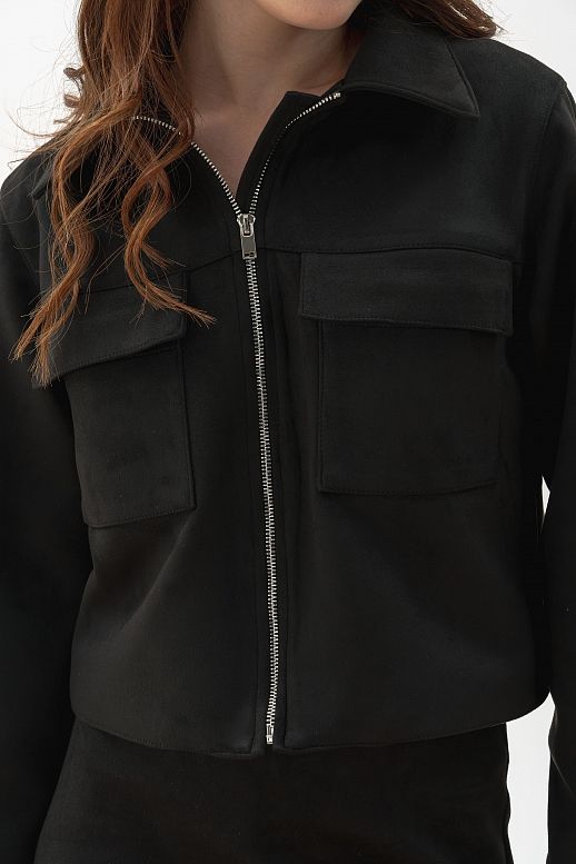 Zamszowa kurtka czarna - №2