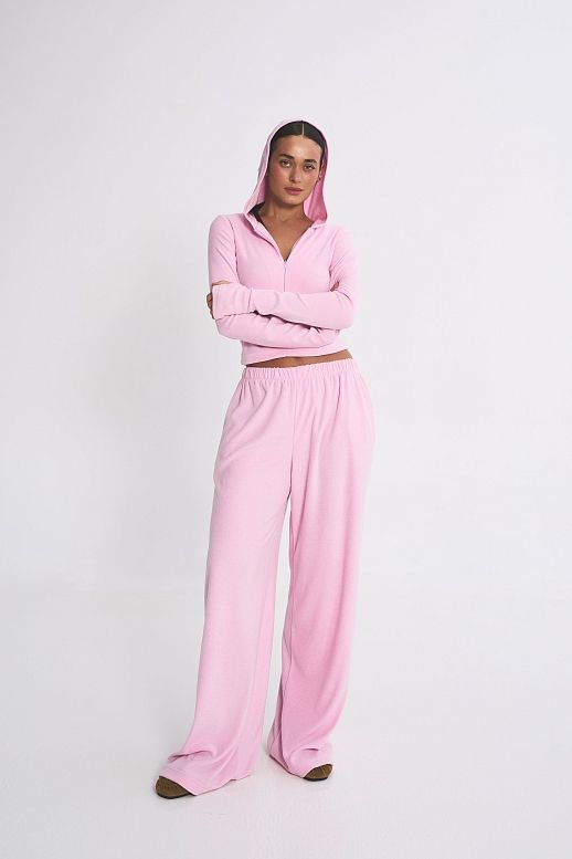 Kombinezon dopasowany z zamkiem różowy