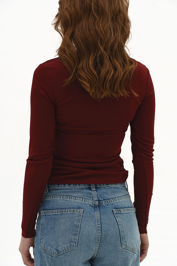 Longsleeve wiśniowy long15/10 № 3