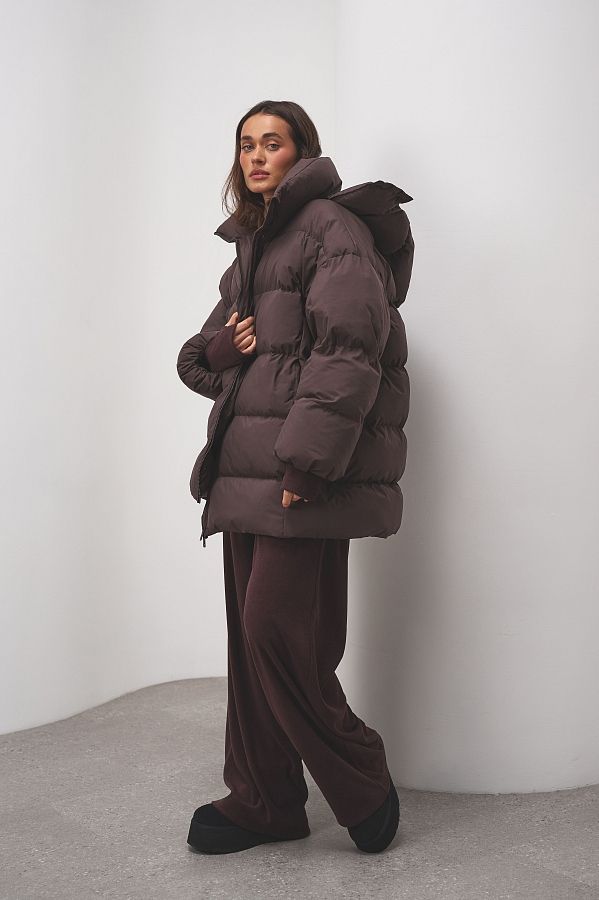 Kurtka puchowa oversize czekoladowa puch15/11 № 2
