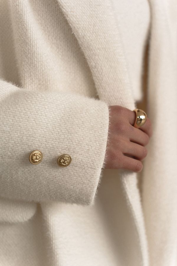 Marynarka oversize mleczna z alpaką maryn20/11 № 3