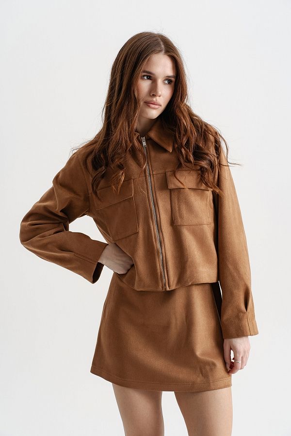 Zamszowa spódnica ruda zamsz16/05 #RU#  zamsz16/05 № 1