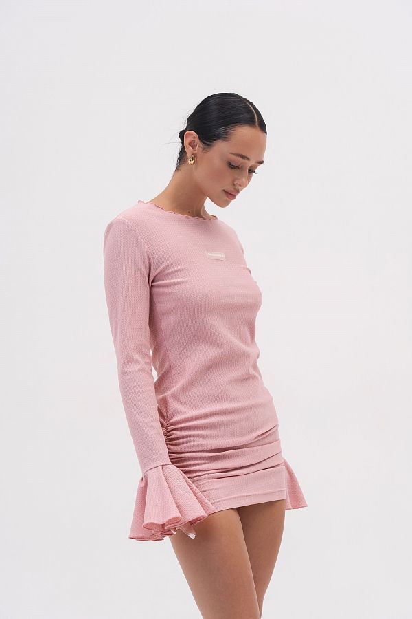 Mini sukienka dopasowana do sylwetki różowa dopas01/09 № 2