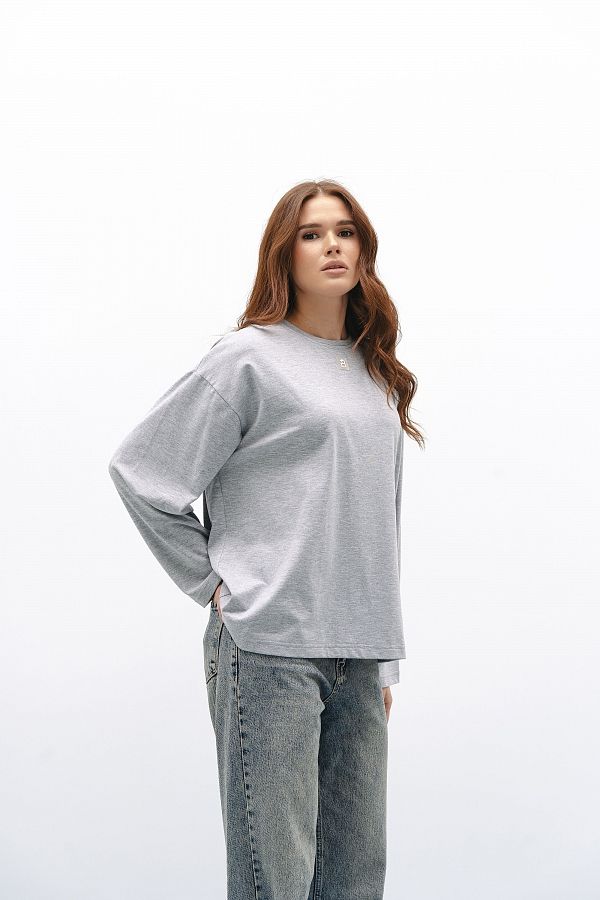 Longsleeve szary oversize long05/7 № 3