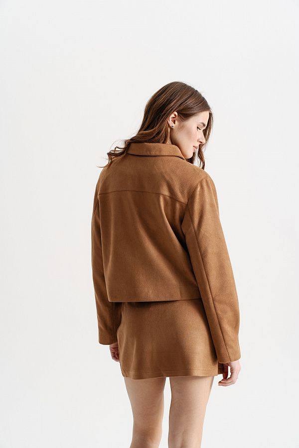 Zamszowa kurtka ruda prem16/05 № 5