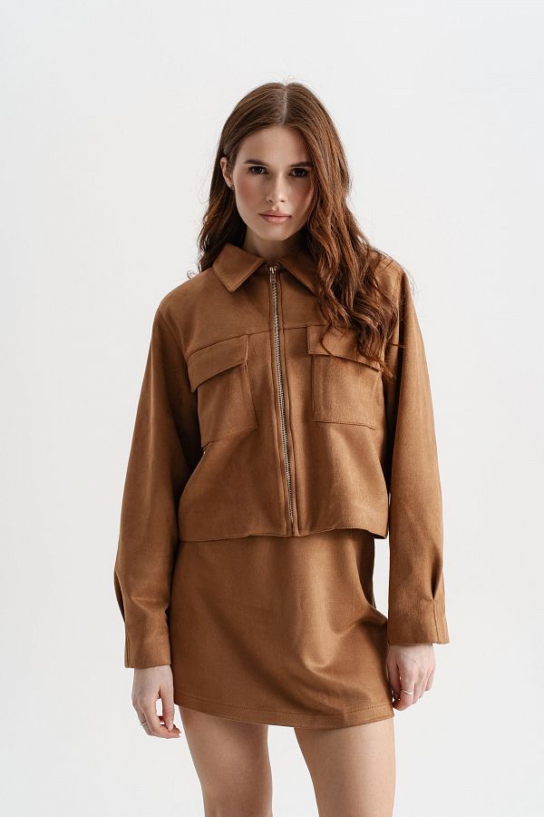 Zamszowa kurtka ruda prem16/05 № 1