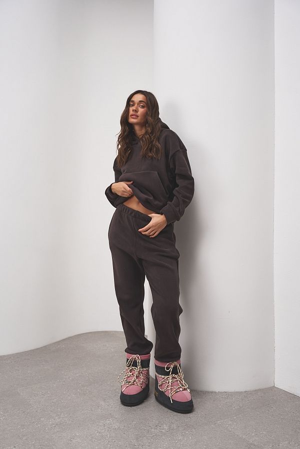 Polarowy garnitur bluza i spodnie brązowy garnitur19/12 #RU#  garnitur19/12 № 4