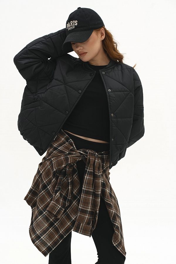 Kurtka pikowana czarna pikow15/10 № 1