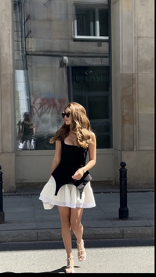 Gorsetowa sukienka: czarny+biały KOR0124/3 № 1