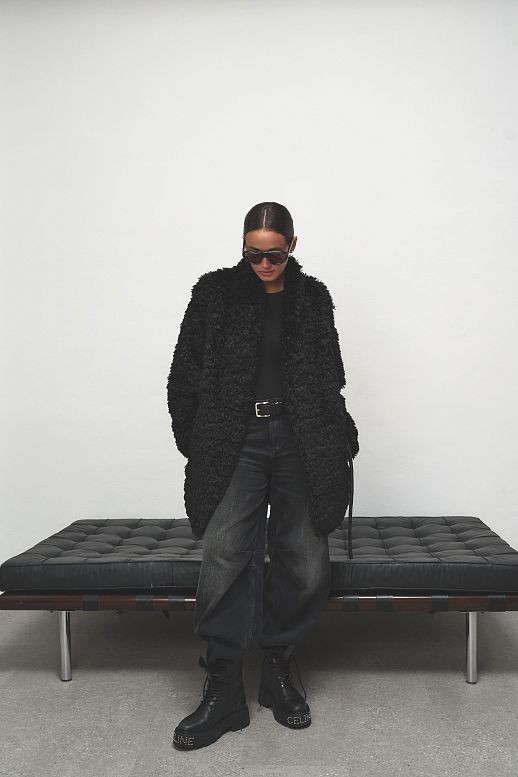 Futro wydłużone czarne - №2