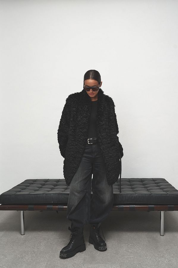 Futro wydłużone czarne 19421/2 № 2