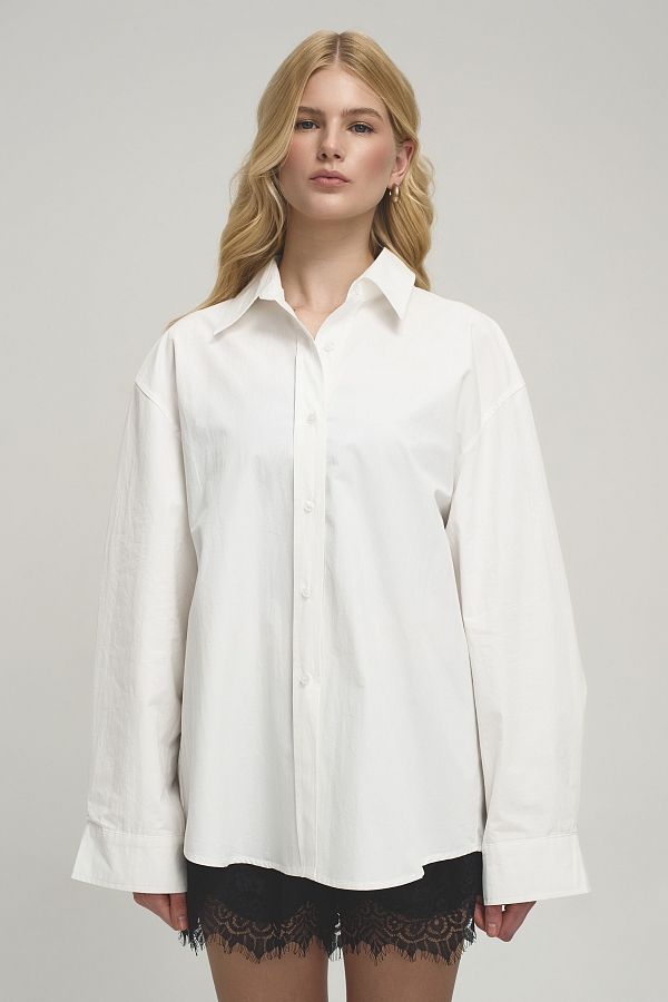 Gładka koszula oversize biała koszula18/06 #RU#  koszula18/06 № 1