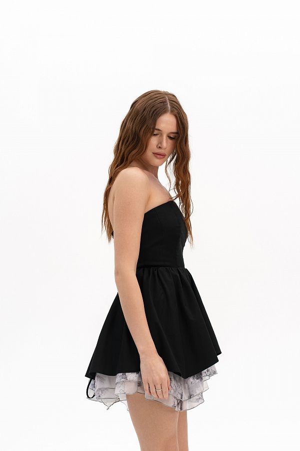 Sukienka z bawełnianym gorsetem czarna gorset30/06 № 3