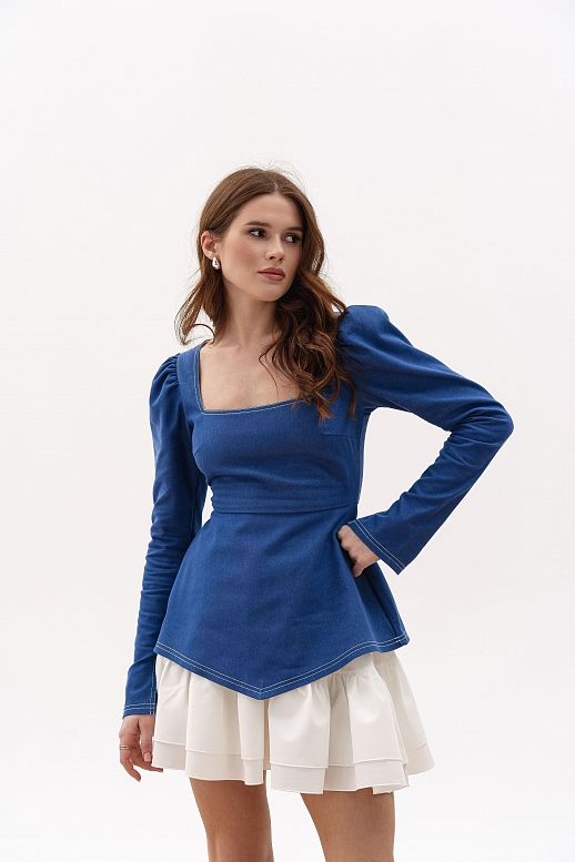 Dzinsowa gorsetowa sykienka niebieska