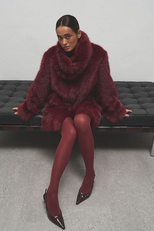 Eko-futro wydłużone bordowe