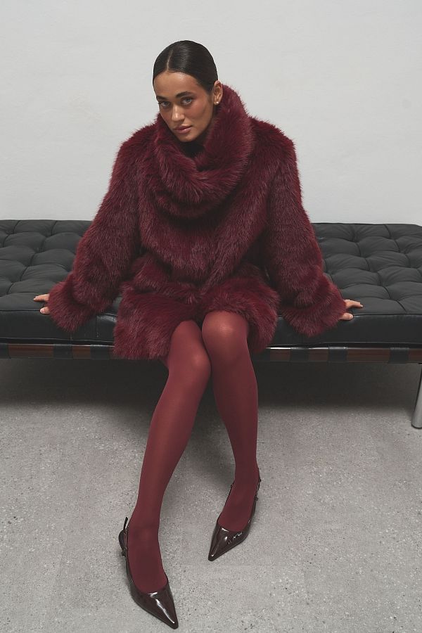 Eko-futro wydłużone bordowe futr12/16 № 1