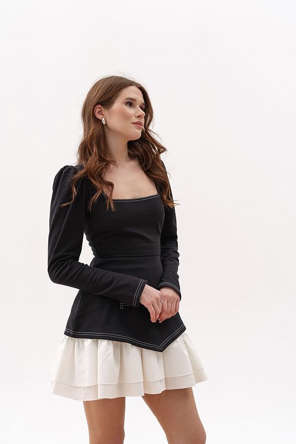 Dzinsowa gorsetowa sykienka czarna dzin25/01 № 2