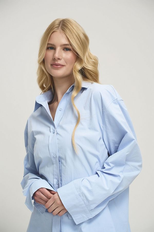 Gładka koszula oversize błękitna koszula18/05 #RU#  koszula18/05 № 3