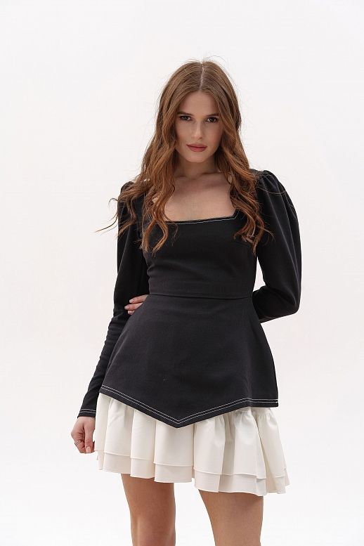 Dzinsowa gorsetowa sykienka czarna