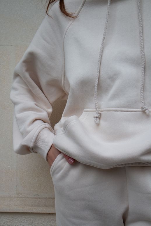 Kombinezon sportowy ocieplony polarem mleczny - №2