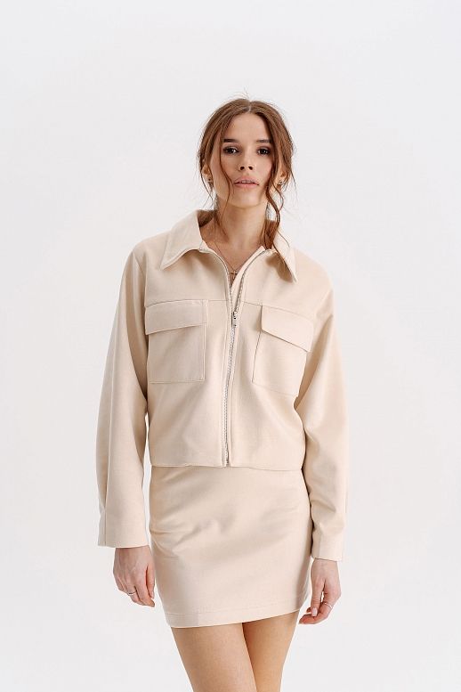 Zamszowa spódnica jasnobeżowa