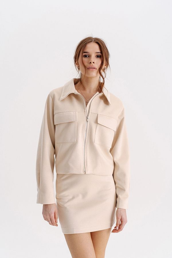 Zamszowa spódnica jasnobeżowa zamsz16/04 #RU#  zamsz16/04 № 1