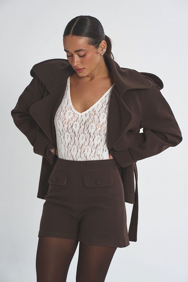 Spodenki wełniane w prążki brązowe spodenki12/02 #RU#  spodenki12/02 № 4