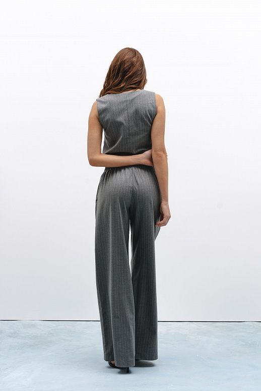 Klasyczna kamizelka szara w paski - №2