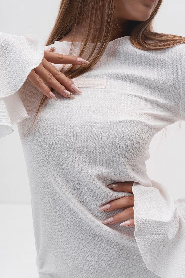 Mini sukienka dopasowana do sylwetki mleczna dopas01/11 № 3