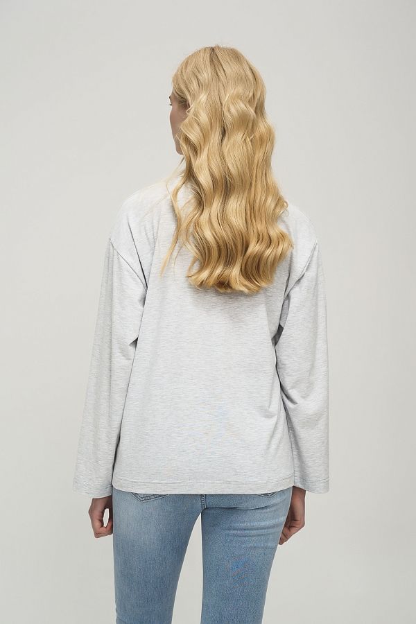 Longsleeve szary melanż oversize long29/04 № 3