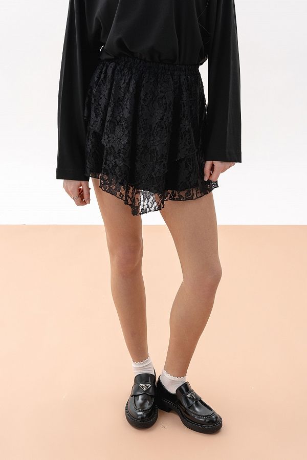 Spódnica z koronką czarna  kor25/03 #RU#  kor25/03 № 3