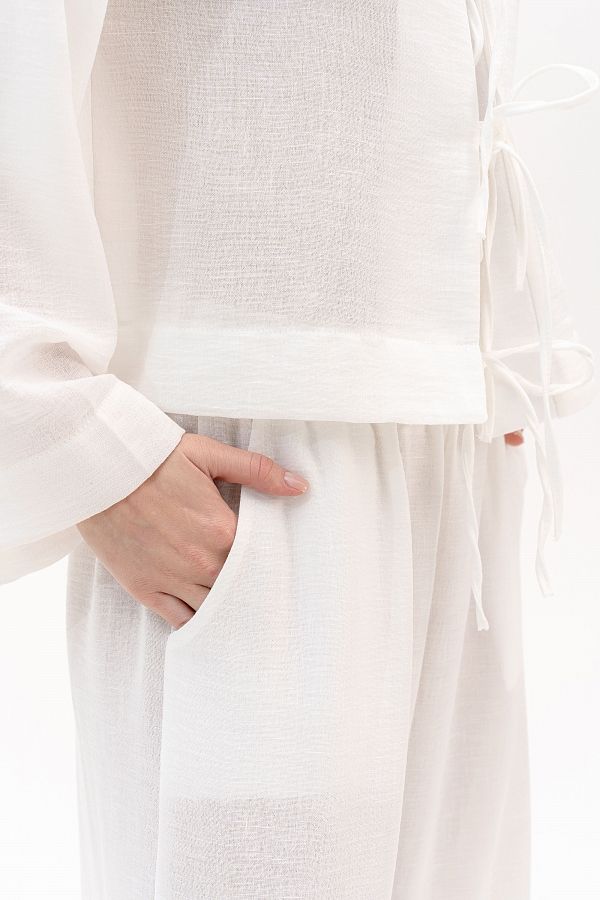 Lniany garnitur z koszulą oversize biały stroj30/08 #RU#  stroj30/08 № 4