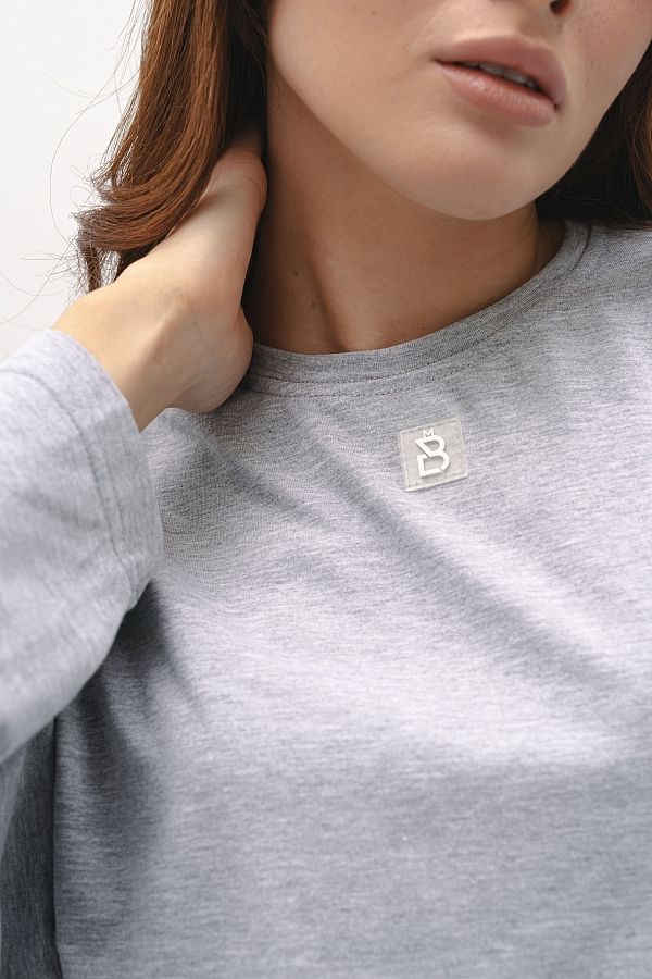 Longsleeve szary oversize long05/7 № 4