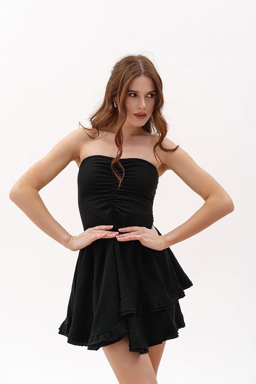 Sukienka z odkrytymi ramionami czarna - №2