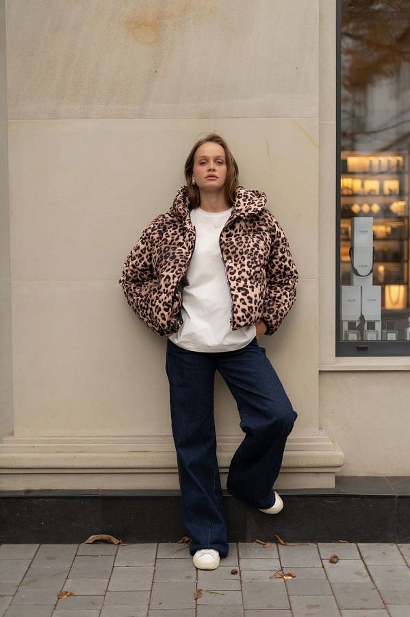 Kurtka puchowa w panterkę 240901/2 № 4